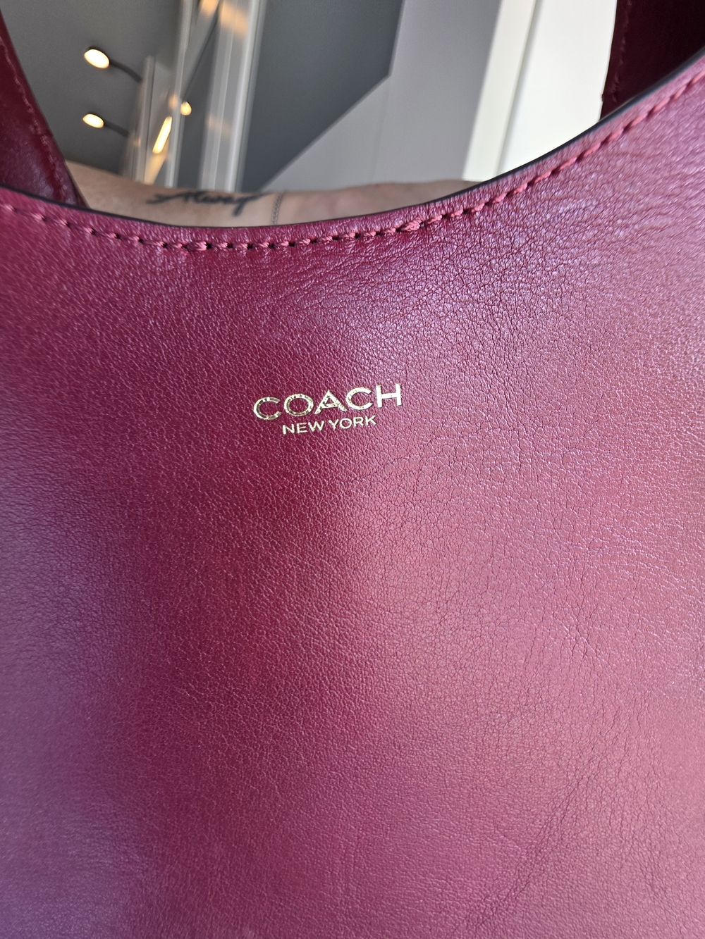 Coach Brooklyn 28 Leather Shoulder Hobo Bag In Ruby - Picture 14 of 16